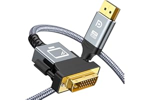 Capshi DisplayPort to DVI Cable 3ft, Uni-Directional DVI to DisplayPort Adapter Male to Male,Gold-Plated DVI to DP Cable -Nylon Braided DVI Cables Compatible with Dell, HP, Monitor, and Other Brand