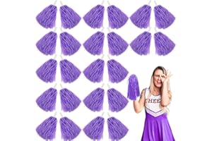 Lovecheer 24PCS Pom Poms Cheerleading Plastic Cheerleader Pom Poms with Handle Cheering for Sports Spirited Dance Party Performance