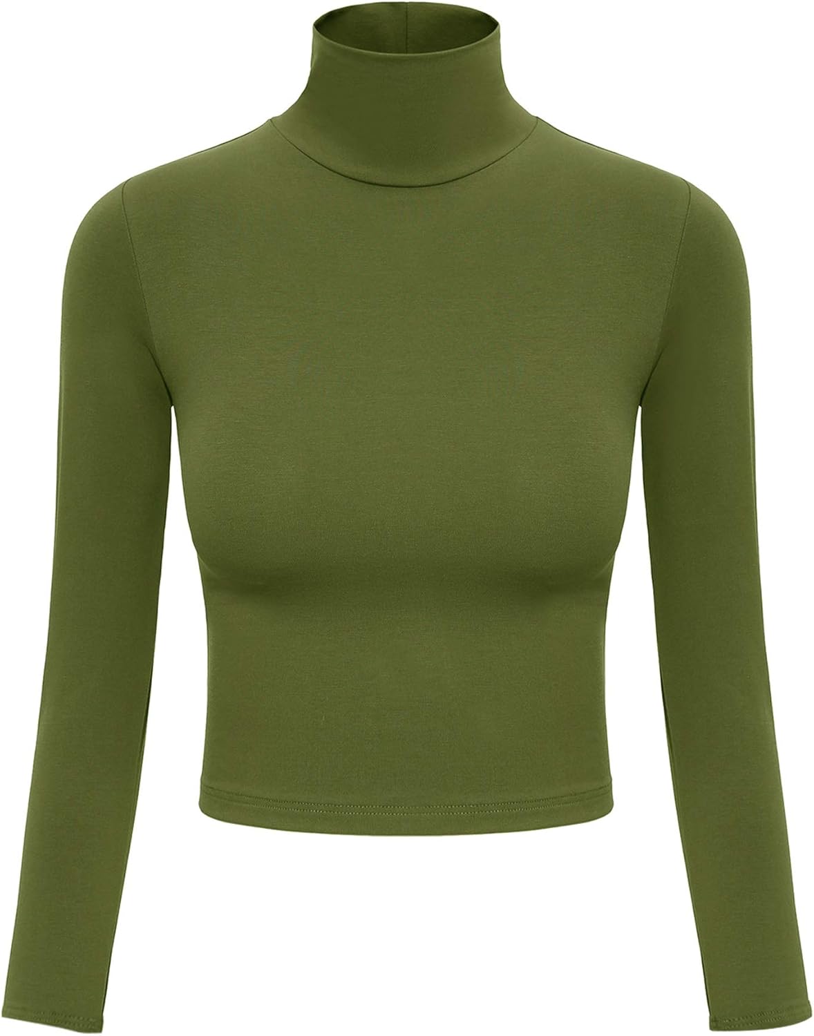 Turtle Neck Top for Women Long Sleeve Crop Top Turtleneck Soft