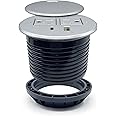 ApexDesk Desktop Power Grommet with 2X AC Outlets, 1x USB-C and 1x USB-A Charging Ports. Fits 3.15" Round Desk Grommet Holes - Silver
