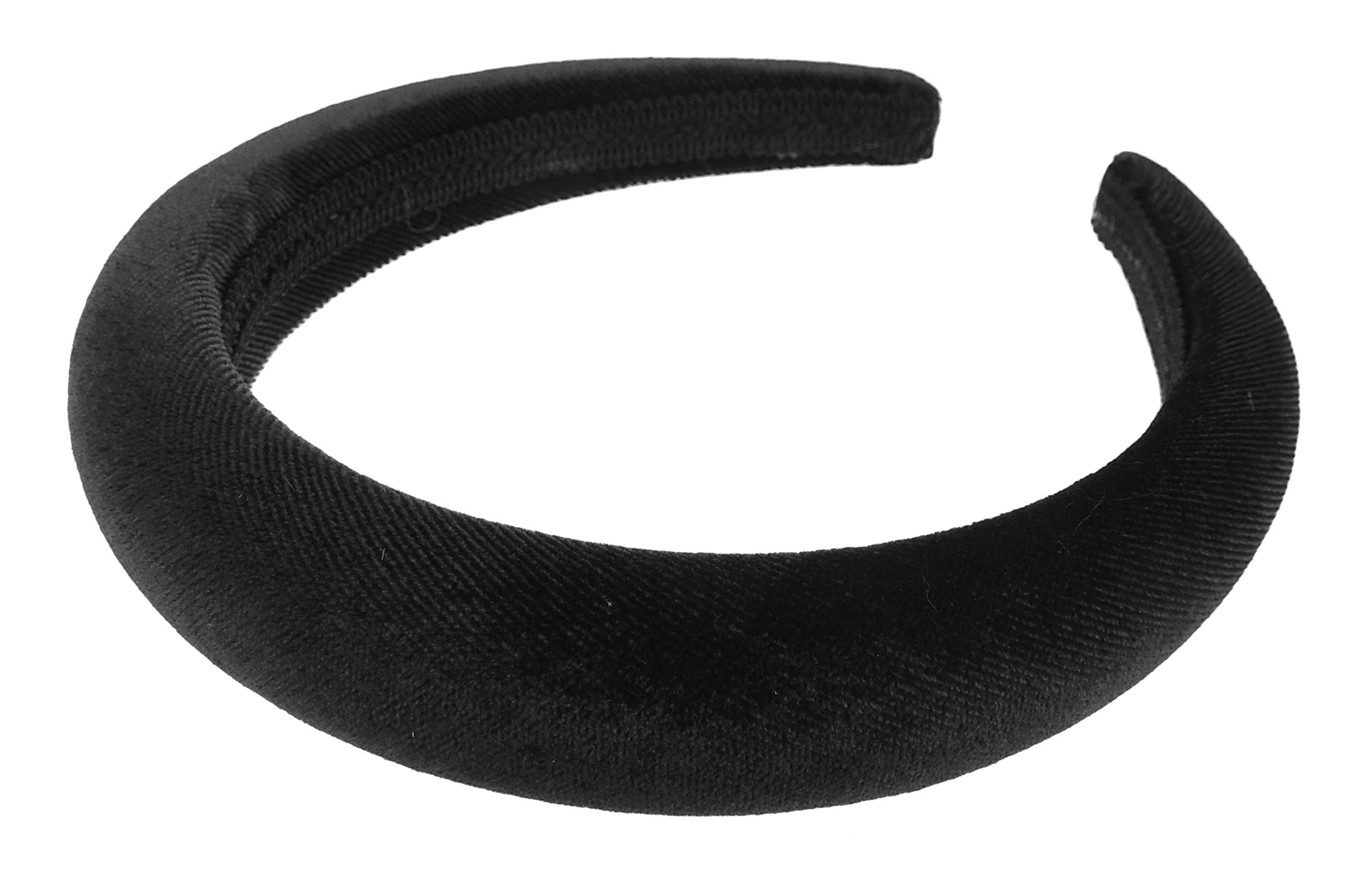 Womens Luxury Bump Padded Puffy Velvet Headband Winter Evening Wedding Party Birthday Bridal Christmas Birthday Bridesmaid Alice Band Hair Accessories Hairband, Gift Idea (Black, Bump)