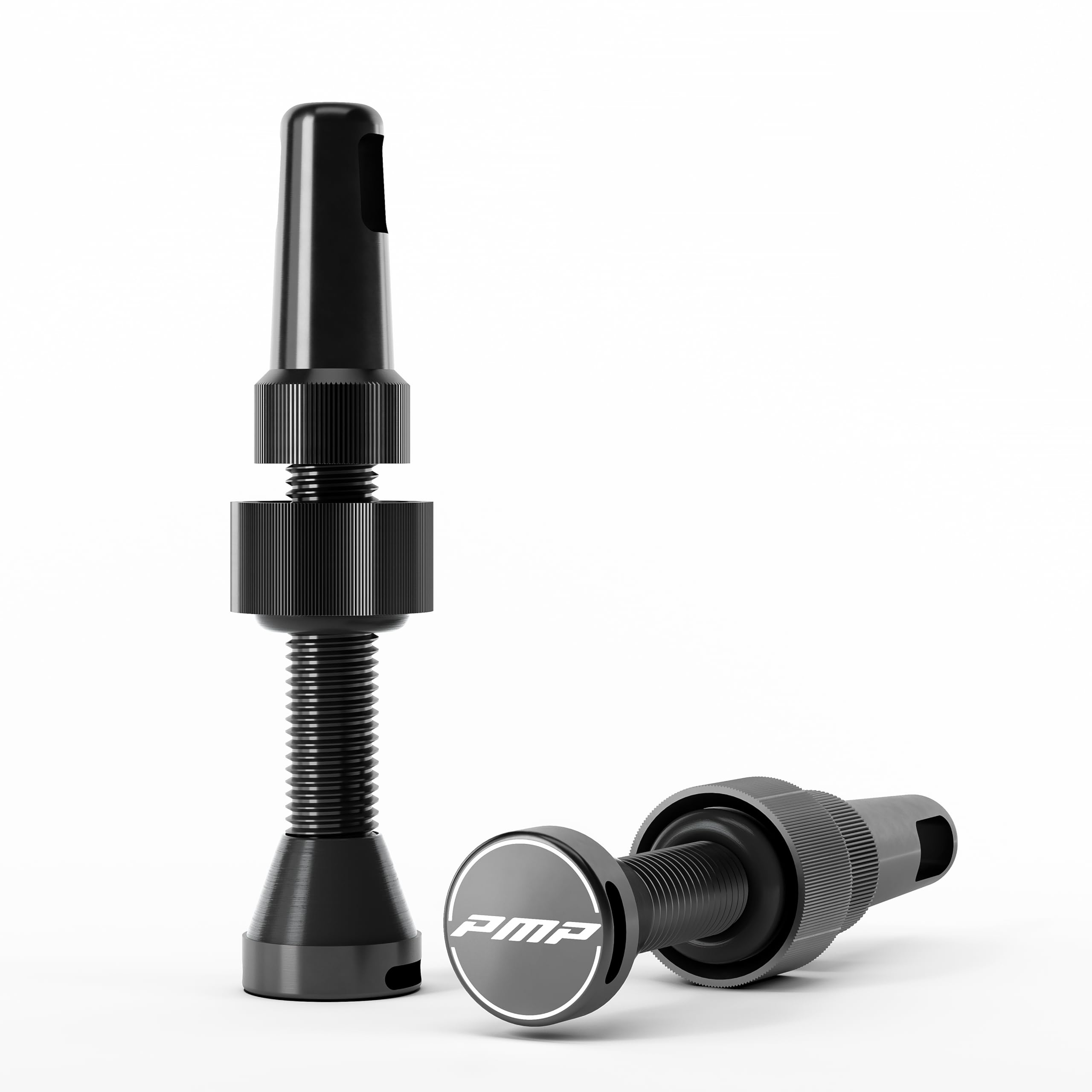 PMP Tubeless MTB Valves Universal: Conical Base, Tool-free Use, Core Removal Tool, Compatible with Foam Inserts, Standard Presta, 50mm