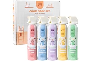 EVERYDAY JOY Fluffy Foam Soap for Kids Bath and Hand Washing - Hypoallergenic Fun Colorful Foamy Cleanser for Sensory Play, Bathtime Art, Washing - Moisturizing Formula with Aloe and Hyaluronic Acid - 5 Pack