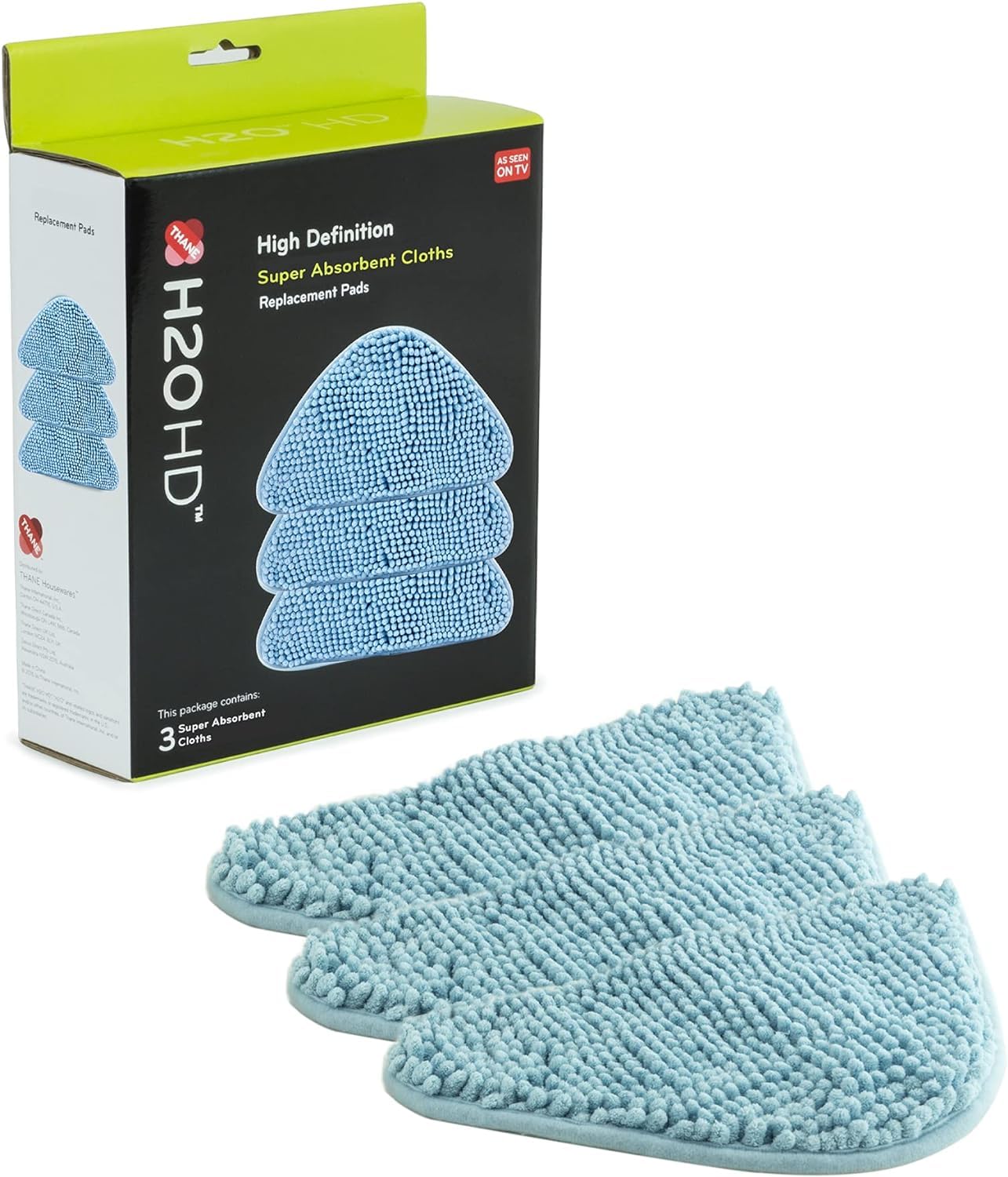 H2O HD Super Absorbent Cloths Pack of 3 - H20 HD Steam Cleaner Accessories for - Floor, Carpet & Upholstery Cleaning- Uses: Bathroom Cleaner, Grout Cleaner, Sofa Cleaner