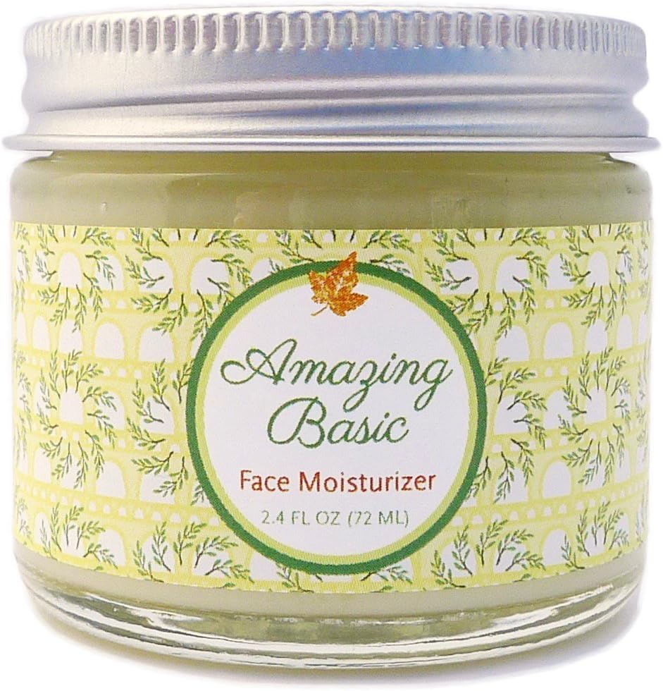 Amazing Basic Organic Face Moisturizer with Aloe, Raw Honey, Non GMO Natural Vitamin E, and Extra Virgin Cold Press Sicilian Olive Oil; Vegetarian, Certified Cruelty Free, Handcrafted (2.4 fl oz)