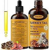 Turkey Tail Mushroom for Dogs - Faster Absorption 2000mg Turkey Tail Mushroom for Immune & Digestive, Joint, Energy, 5X Mushr