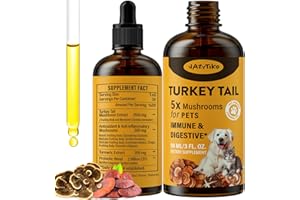 Turkey Tail Mushroom for Dogs - Faster Absorption 2000mg Turkey Tail Mushroom for Immune & Digestive, Joint, Energy, 5X Mushr