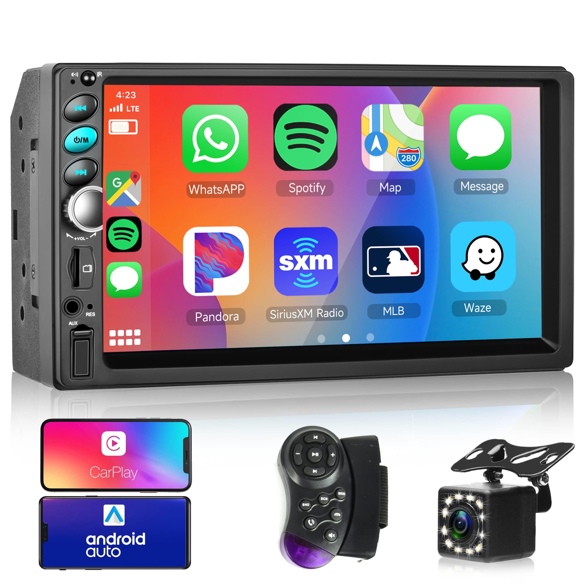 Mua Double Din Car Stereo with Apple Carplay, Rimoody 7 Inch Touch ...