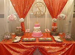 AMZLOKAE Orange Backdrop Curtains 2 Panels 2Ftx7Ft
