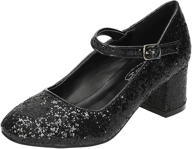 girls black dolly shoes