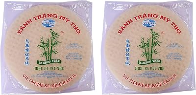 Bamboo Tree Round Vietnamese Rice Paper 22cm 340g Summer Roll Pack of 2