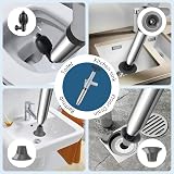 inShareplus Toilet Plunger High Pressure Unblocker with 4 Heads & Gloves view 6