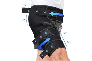 Hiball Adjustable Hip Brace, Groin & Hamstring Compression Wrap for Men Women, Thigh Compression Sleeve With 6 Pressure Straps, Buttock & Quad Support, Upper Leg Brace for Sciatic Nerve Pain, Bursitis