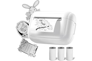 TATTMUSE Q02E Print Pod Mini Sticker Printer, Portable Thermal Mini Printer, Pocket Sticker Maker Machine for Study, Photos, Journal, DIY Creation, Inkless Sticker Maker for Homeuse