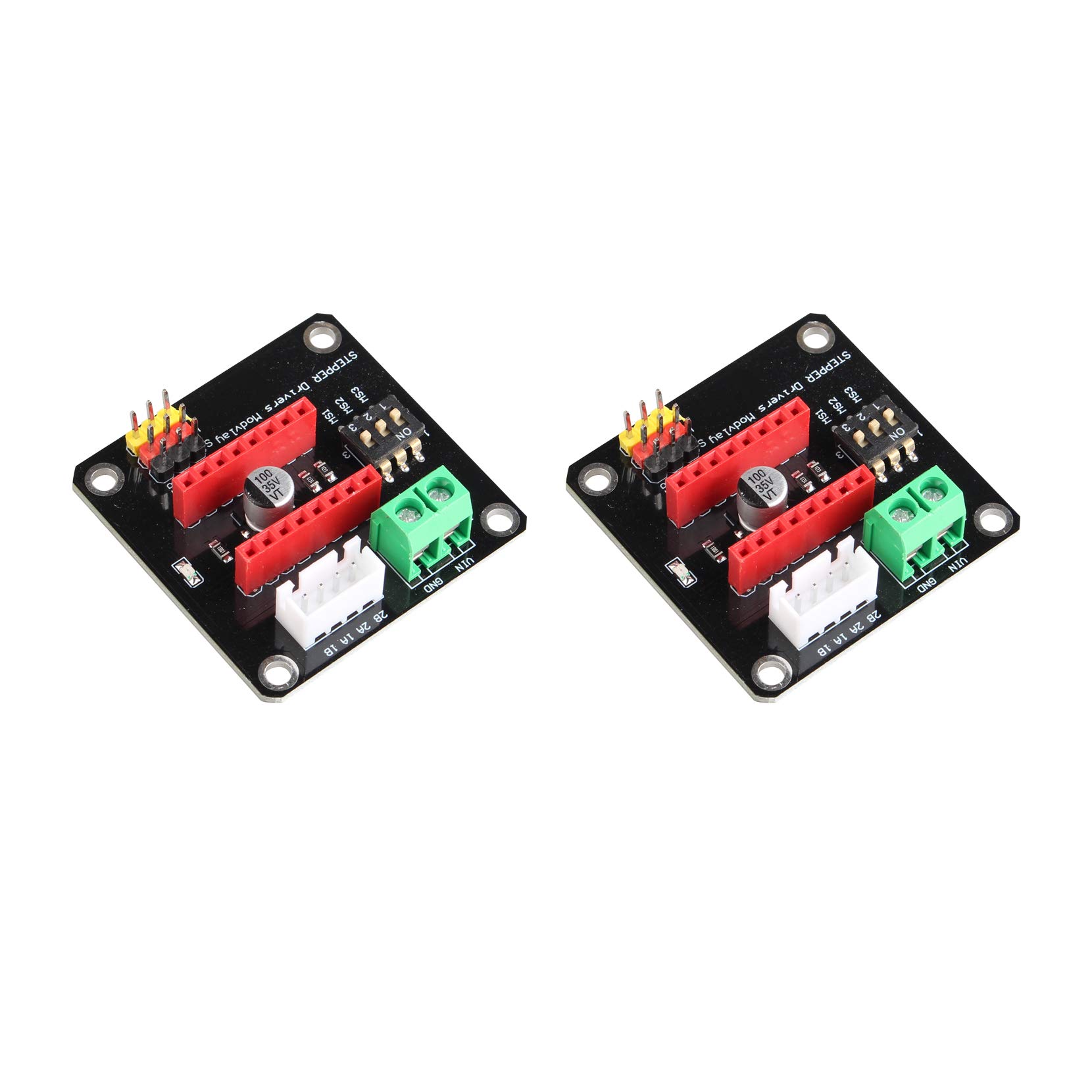 Jopto 2Pcs 3D Printer A4988 DRV8825 42 Stepper Motor Driver Control Expansion Board Shield Module DRV8825 / A4988 Compatible with Arduino UNO R3 DIY Kit