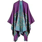 Bakerdani Women's Winter Wrap Blanket Poncho Cape Shawl Cardigans Sweater Coat