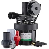 Star STL001 Automatic Utility/Laundry Sink Pump (1/3 HP) Mounts Directly Under Sink Tub, Heavy-Duty Thermoplastic, 115V, Includes Drain Screen, Check Valve &amp; Ball Valve