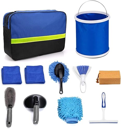 Amazon 洗車用品セット 洗車 タオル スポンジ グローブ 洗車ブラシ 折りたたみ バケツ 水切りワイパー ほこり取り マイクロファイバークロス 自動車 バイク用品 11点 はたき ほこり取り オンライン通販
