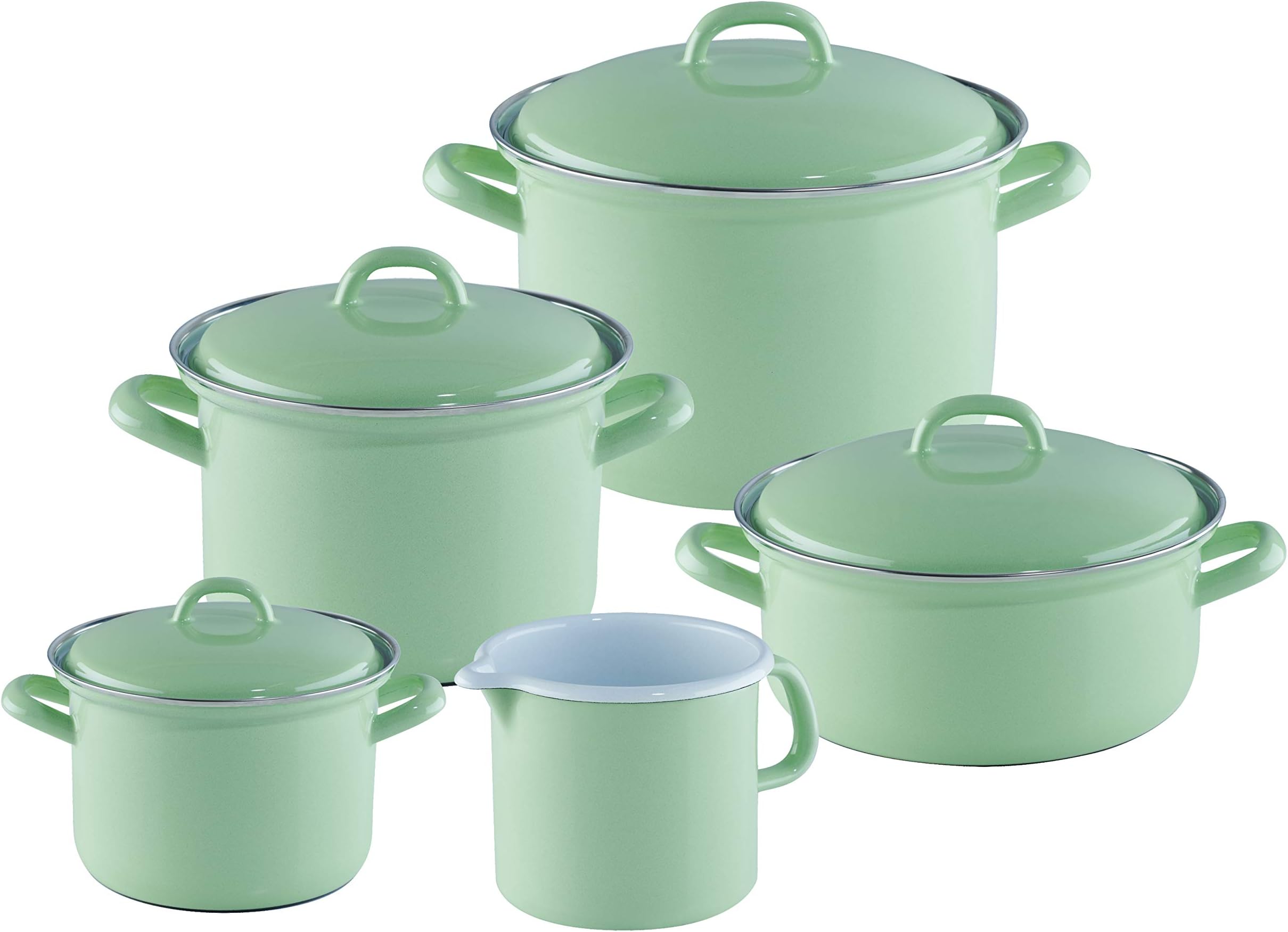 Riess 5-Piece Enamel Set Green