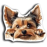 Dog Peeking Sticker Decals - 20 Dog Breeds - Cute Car Window and Bumper Stickers - 5 Inch Vinyl Waterproof Pet Lover Decals (Yorkshire Terrier)