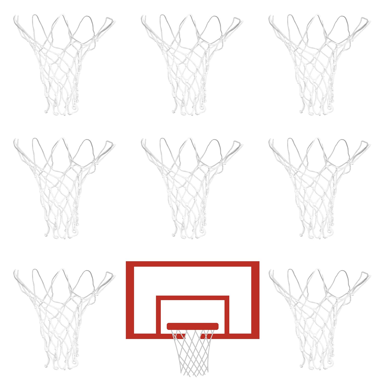 Photo 1 of 8 Pcs Mini Basketball Nets Replacement for 8"-10.25" Basketball Rims Nylon Small Basketball Hoop Net Outdoor Indoor Basketball Net for Kids