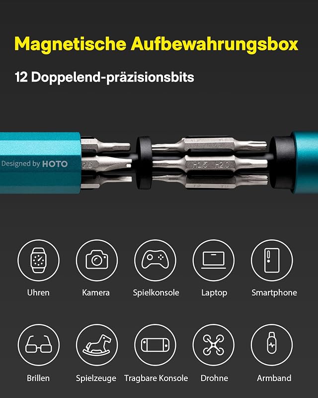 24 in 1 Feinmechaniker Schraubendreher Set, Magnetisch Präzision, Grün