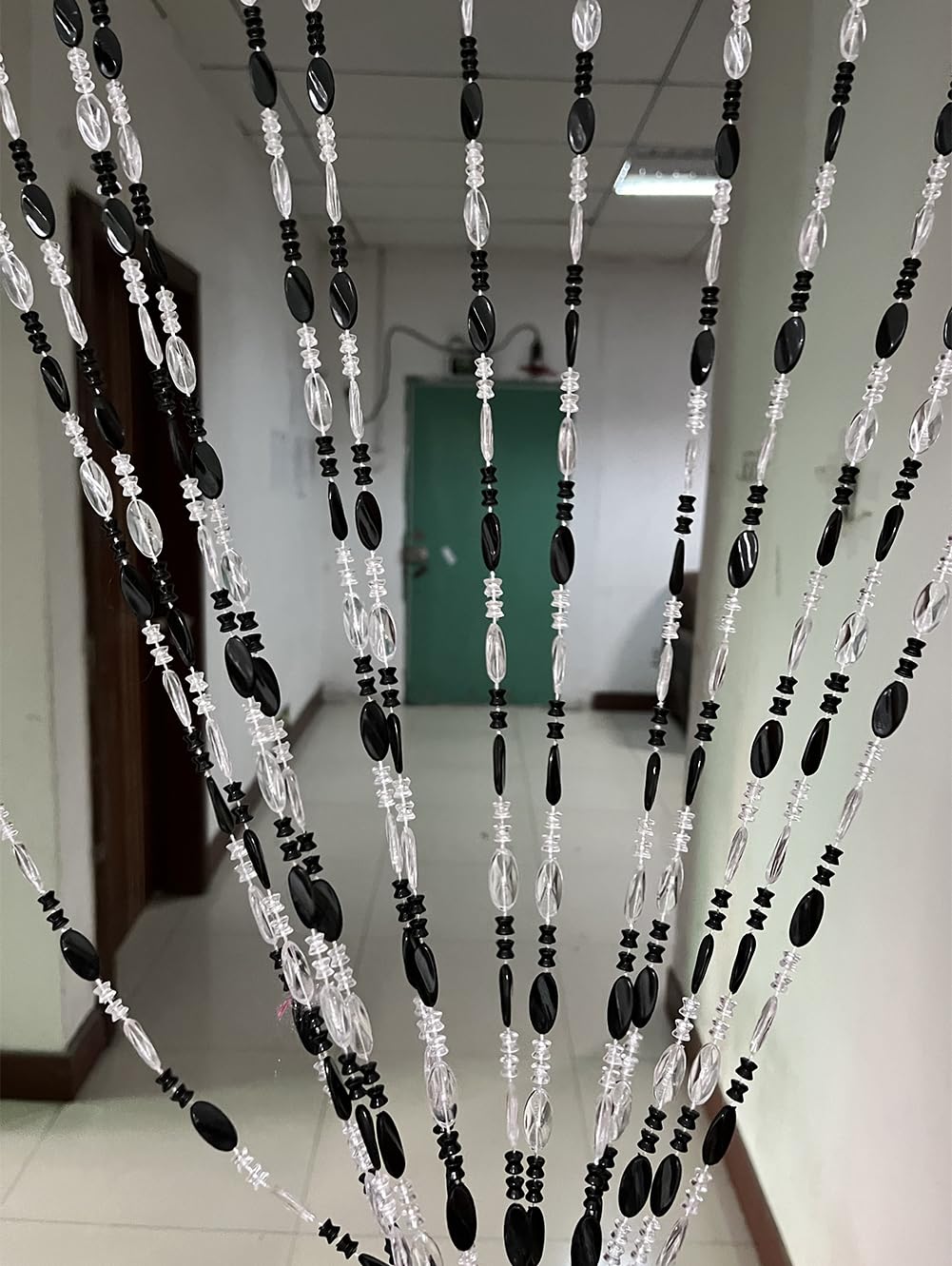 ZiDeTang Acrylic Beaded Door Curtain Décor Tassel Room Divider Curtain for Doorway (Black, 100cm by 195cm)