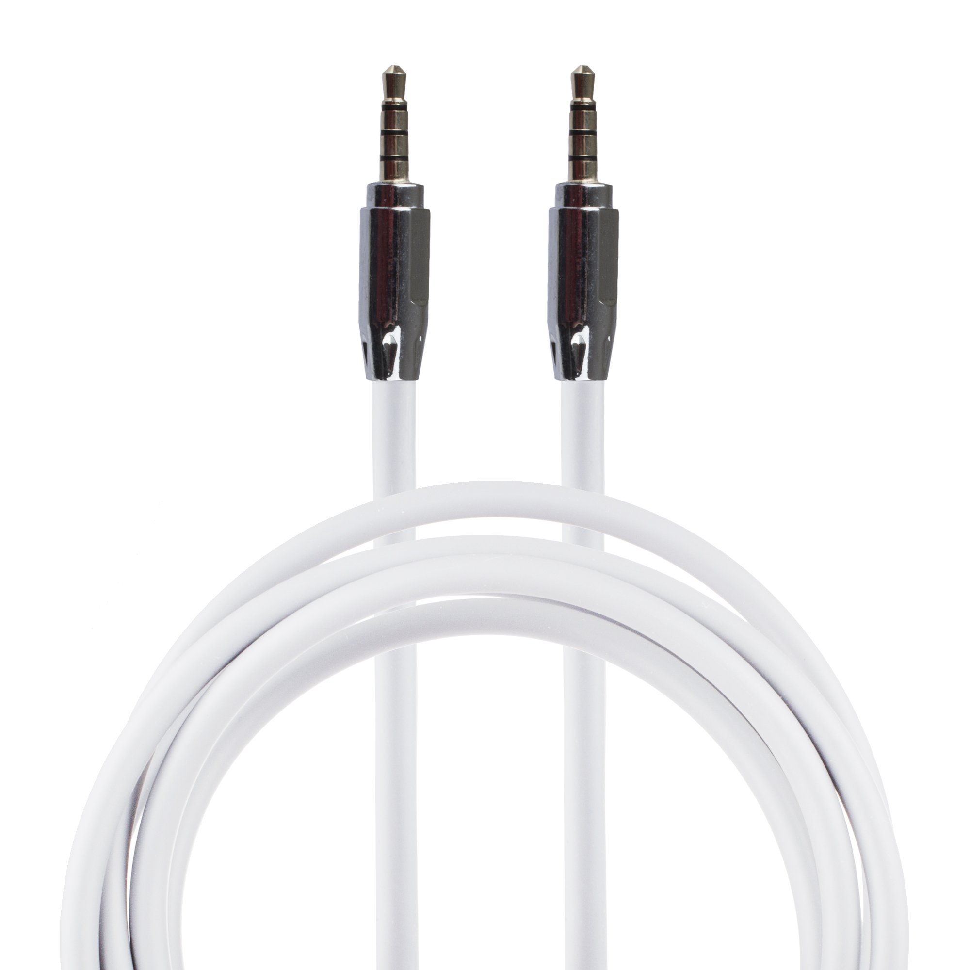 Lilware Rubberized 35 Inches (90 cm) Aux Audio Cable 3.5mm Jack Male to Male Cord For Multimedia Devices - White