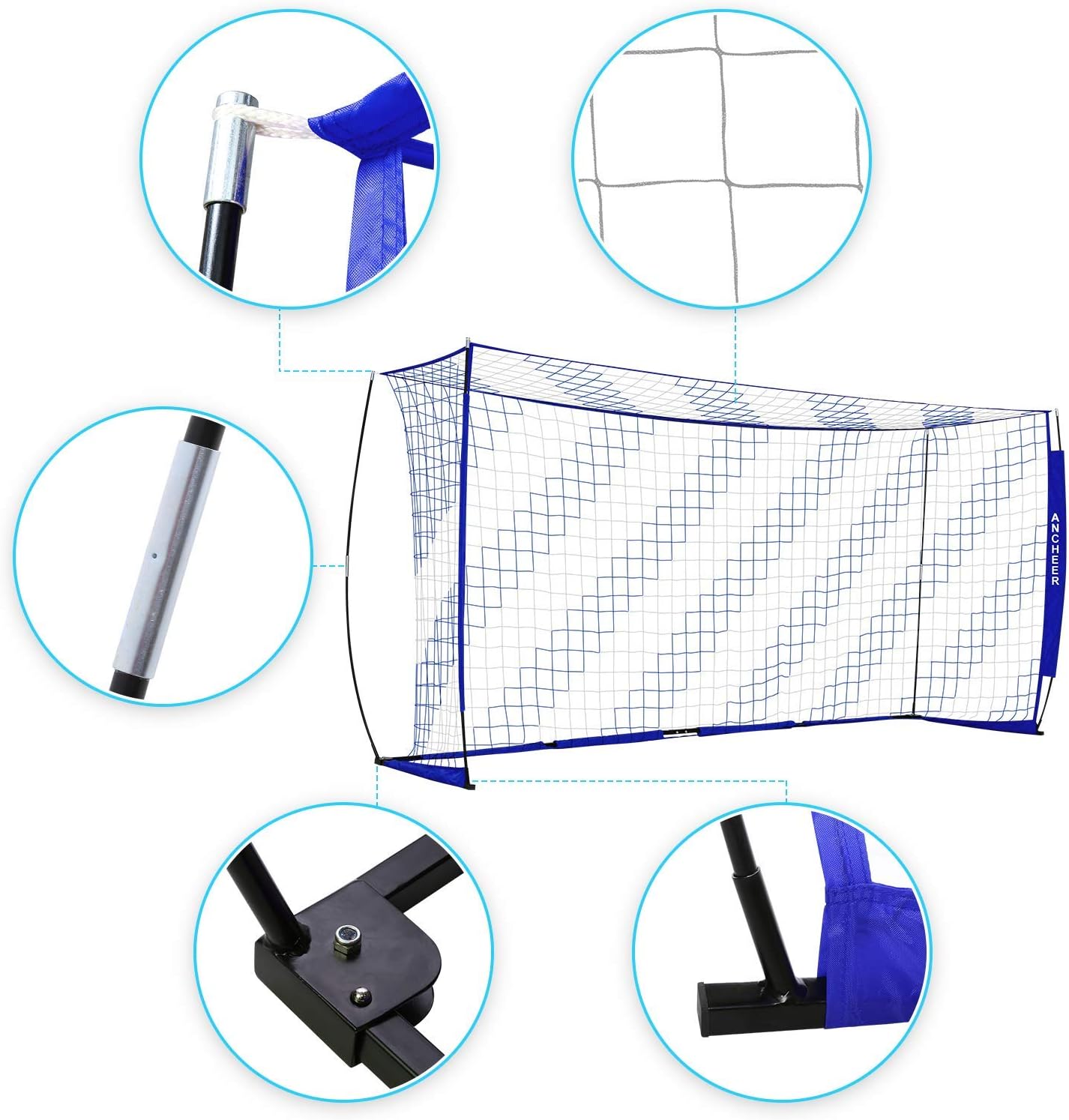 ANCHEER Portable Soccer Goal Net for Kids/Adults - Quick Set-Up Soccer Net for Backyard（12 x 6 ft） : Sports & Outdoors