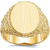 JewelryWeb 14k Yellow Gold Mens Signet Ring Size 10 Ring for Men