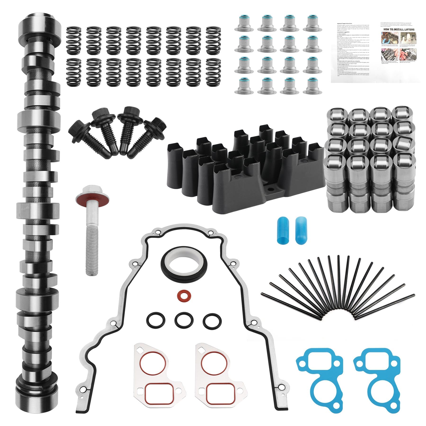 Photo 1 of Sloppy Stage 2 Camshaft Kit with Lifter Pushrods Set, Compatible with 1997-2007 GM Chevy LS1 4.8 5.3 5.7 6.0 6.2 V8 LSX Engine, Replaces# E1840P E-1840-P PAC-1218 HL2148S PR-15740S