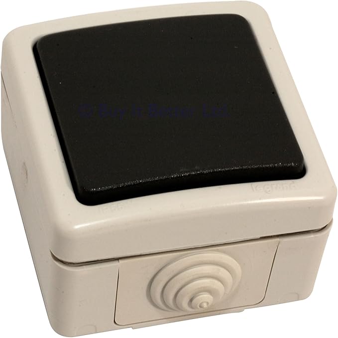 Weatherproof Outdoor 10 Amp Light Switch Legrand Plexo IP55 1Gang For