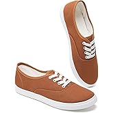 Womens Classic White Sneakers,Low Top White Canvas Shoes,Lightweight Casual Canvas Sneakers