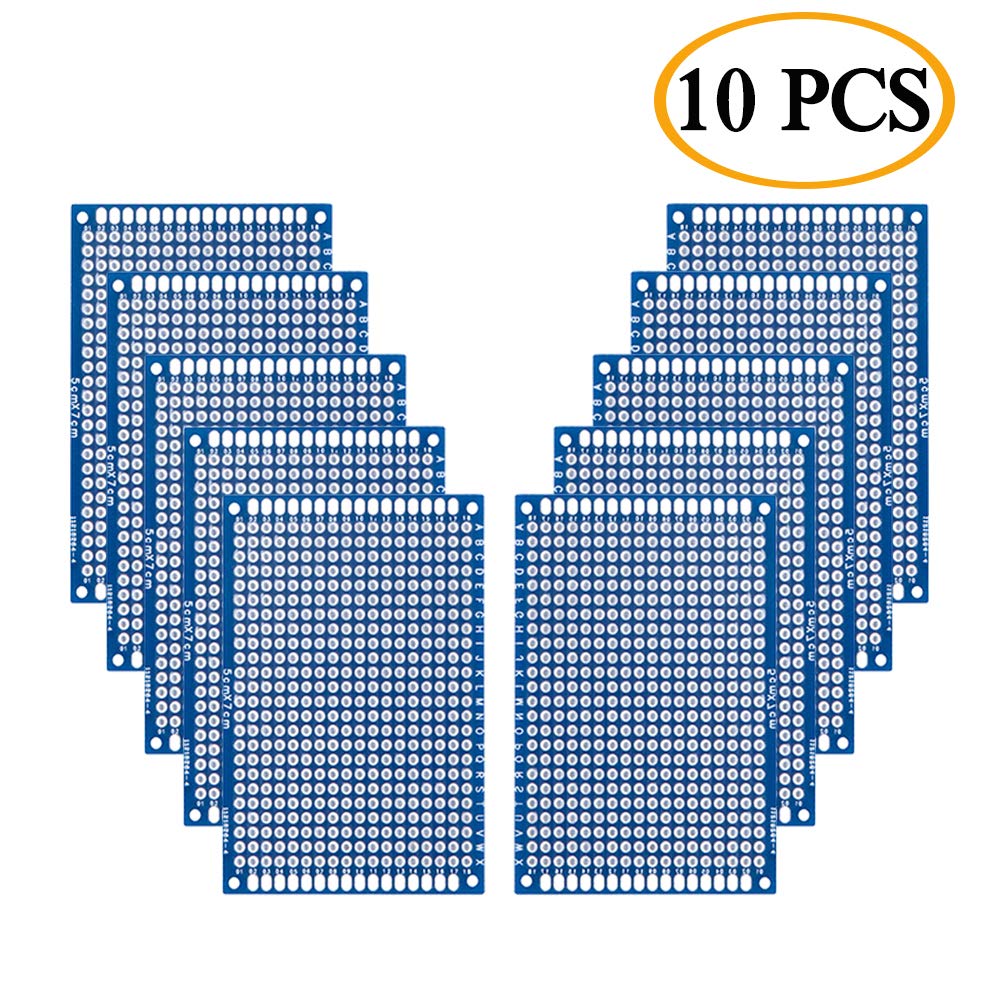 AUKENIEN PCB Board Set 40 Stuks - 7 Maten Gatenrasterplaat Dubbelzijdig Voor Arduino En Elektronica