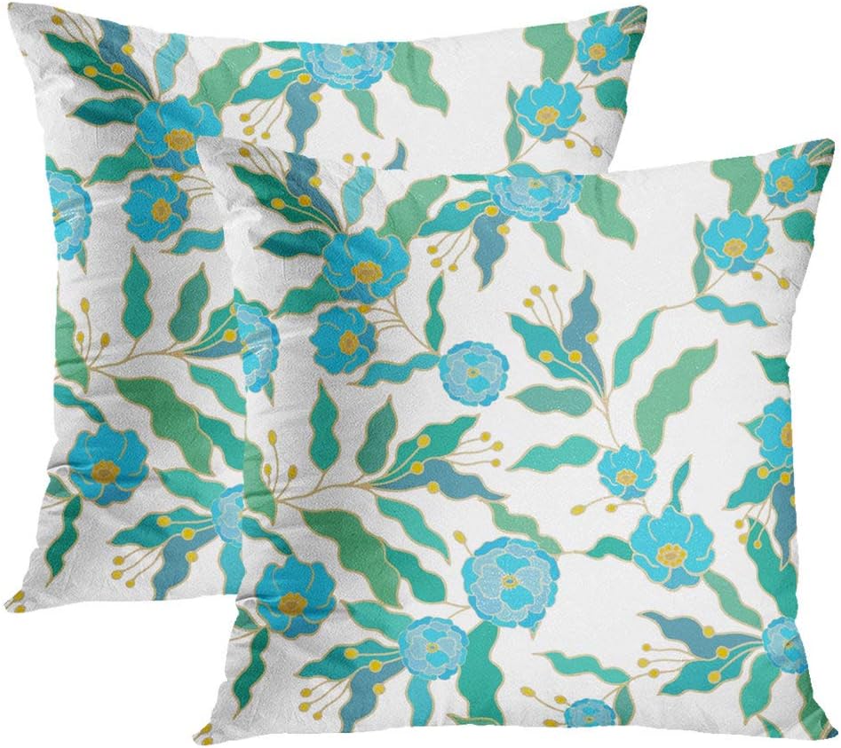 Sgvsdg Patchwork Set of 2 Throw Pillow Covers Floral Woth