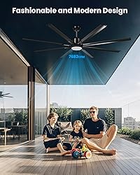 72 Inch Large Industrial Ceiling Fan with Light and
