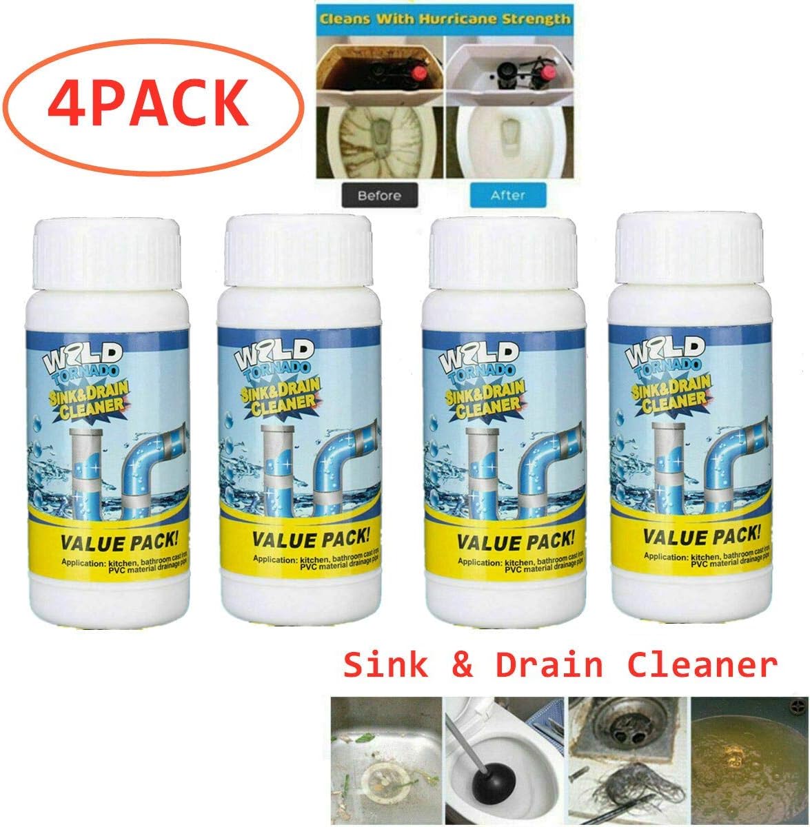 All-Purpose Quick Foaming Toilet Cleaner, Cleaning Detergent, Fast Effective Foaming Cleaner for Toilet Washing Machine Sink Floor Tile,Cleaning Solid Wiper Cleaning Tool (4PACK)