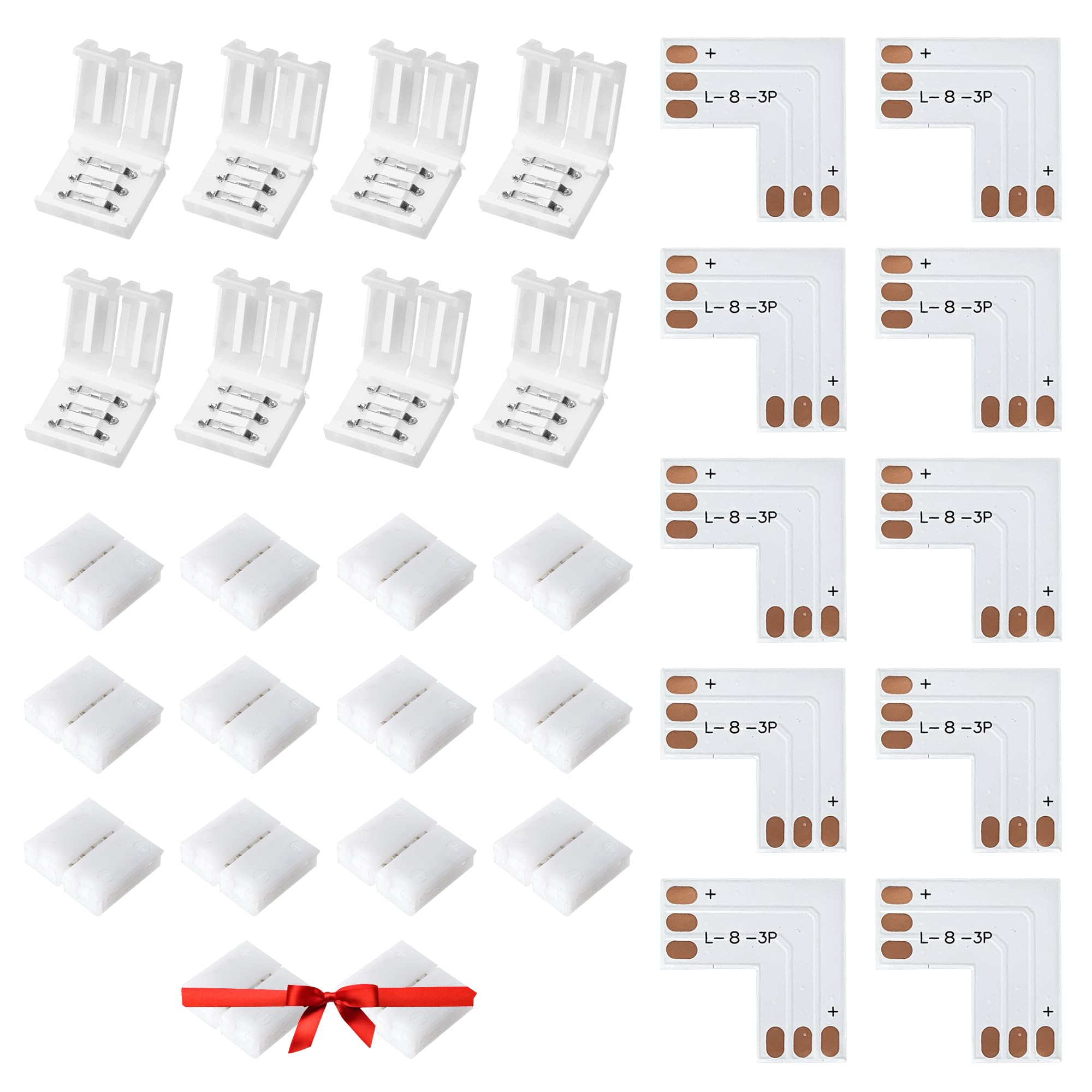 JACKYLED 8mm 3-Pin LED Connectors for LED Strip