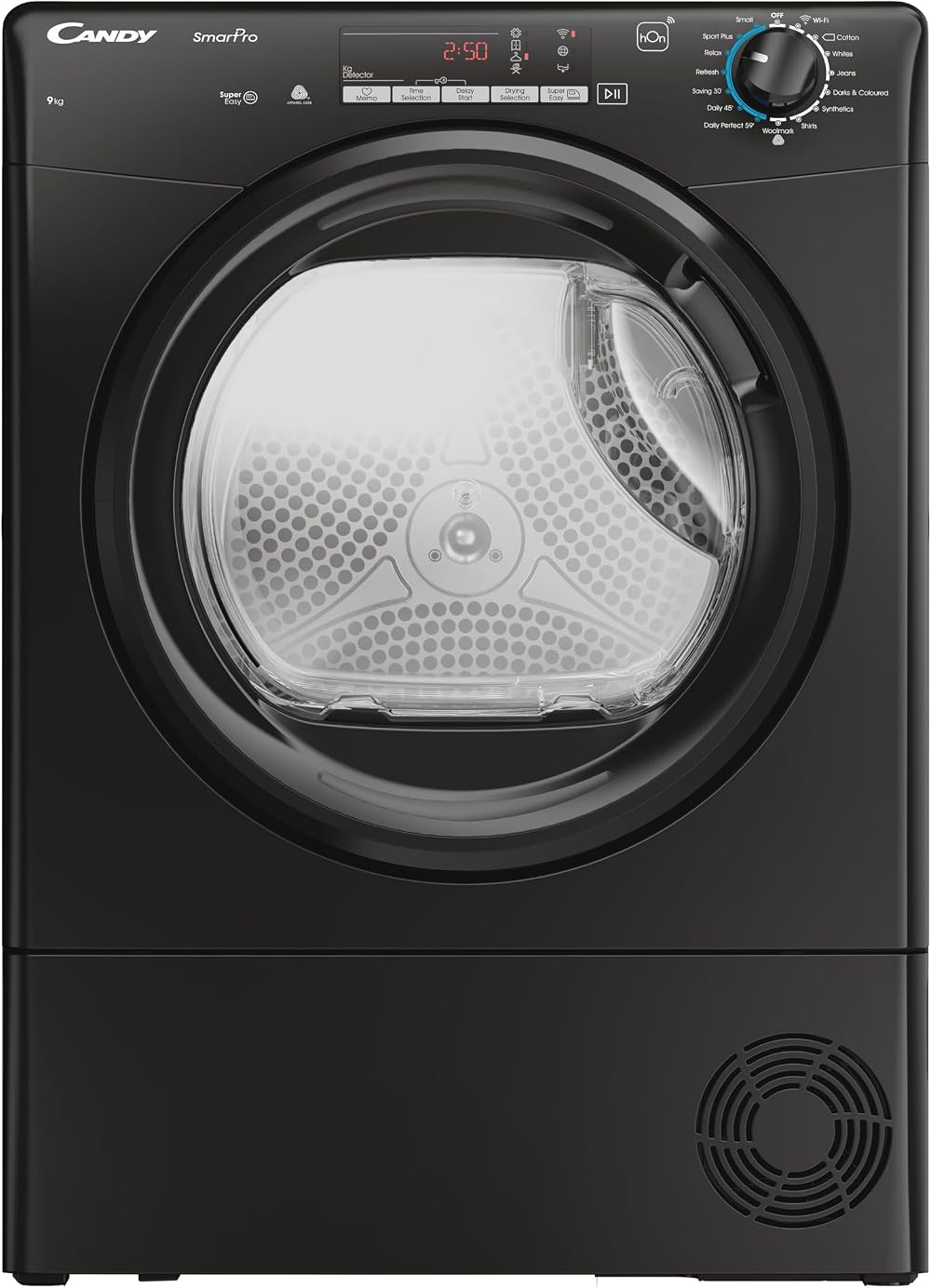 Candy C9TBEB-80 Condenser Tumble Dryer 9kg Capacity Black Sensor Dry