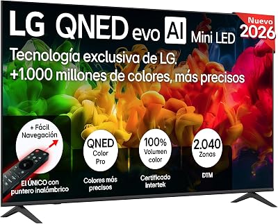 75QNED80B6A - Smart TV QNED EVO AI 75" 4K Sin Reflejos 94%, 2026