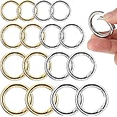 IANFAN 16 Pcs O Ring Clip Spring, Metal Spring Round Carabiner Round Keyring Buckle Clips Springs O Ring Clasp for Keychains Bag Purse Handbag Craft Jewelry Making
