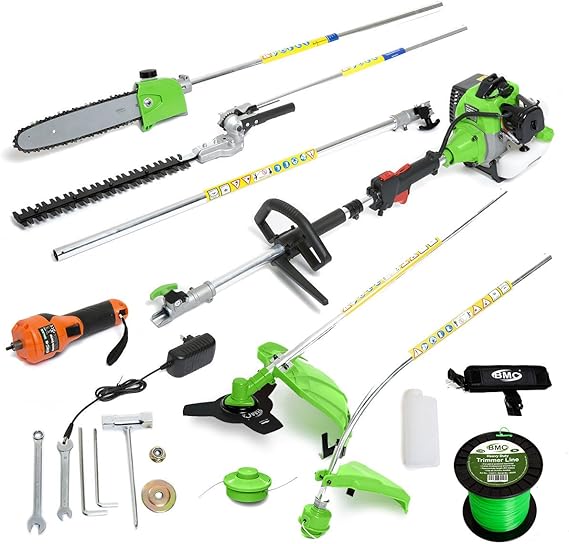 BMC GWhizz 33c 1HP 2 Stroke Petrol ELECTRIC Start 6in1 Garden Multi Tool Functions As a Brush