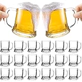 ZYFLSIYU 20Pcs Mini Beer Mug Shot Glasses,5 Oz Clear Shot Glasses Bulk with Handles, Heavy Base Freezable Beer Mug,Mini Mugs for Holidays, Parties, and Barbecues