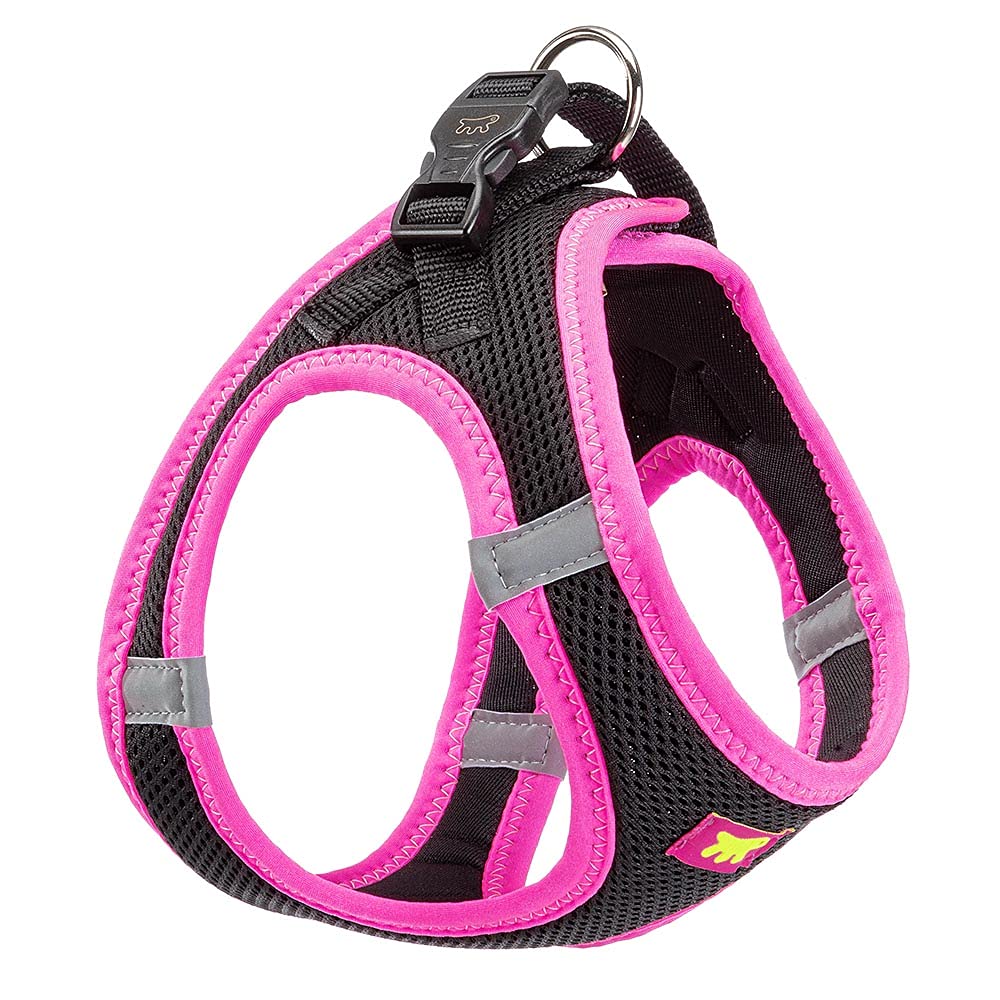 Ferplast Dog Harness Medium KAORI M, Breathable Dog Harness, Padded and Adjustable, Easy to Wear, Reflective Edges, Chest 44-48 cm. Rose