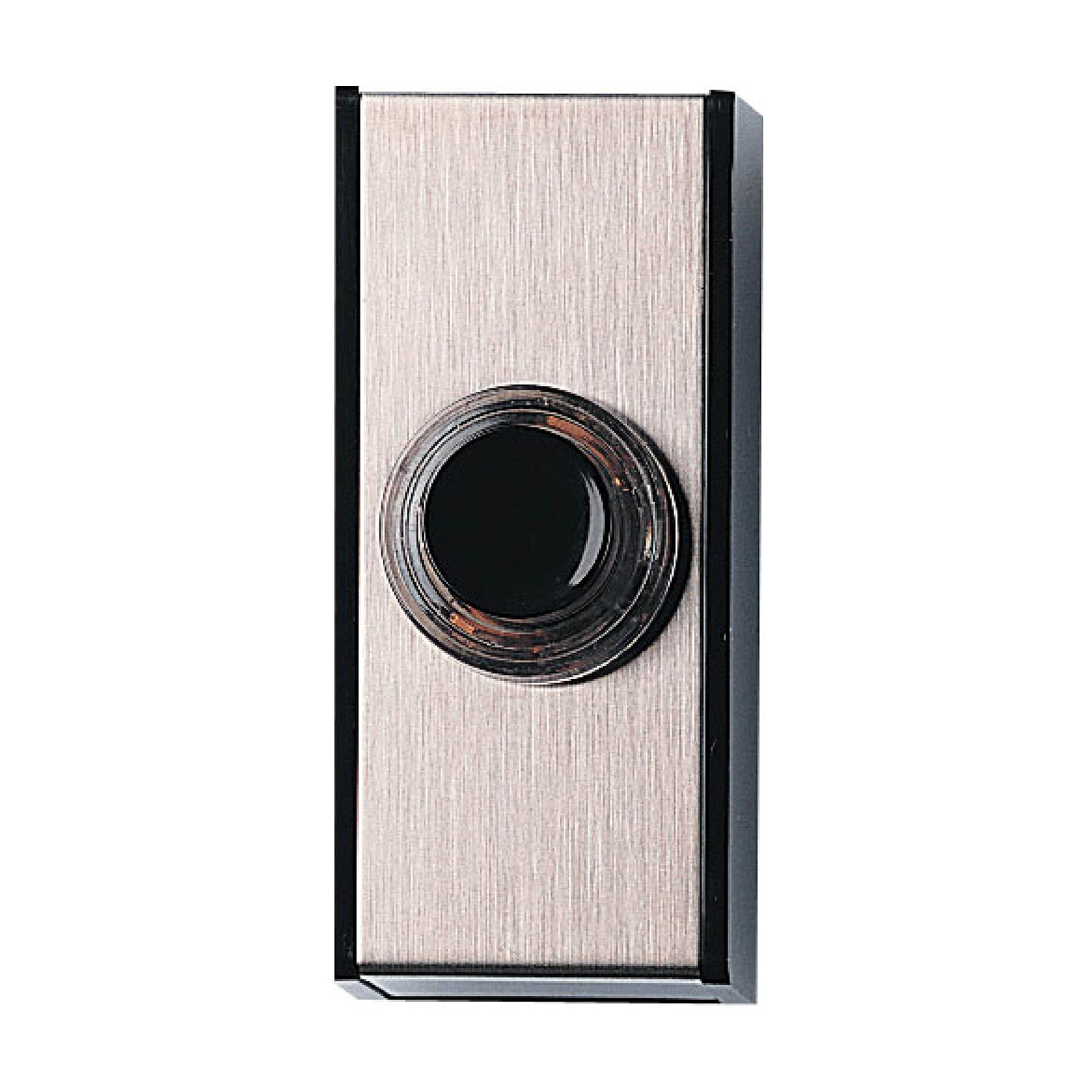 Friedland D611 "Gem" Wired Bell Push - Brushed Chrome effect/Black (Non illuminated)