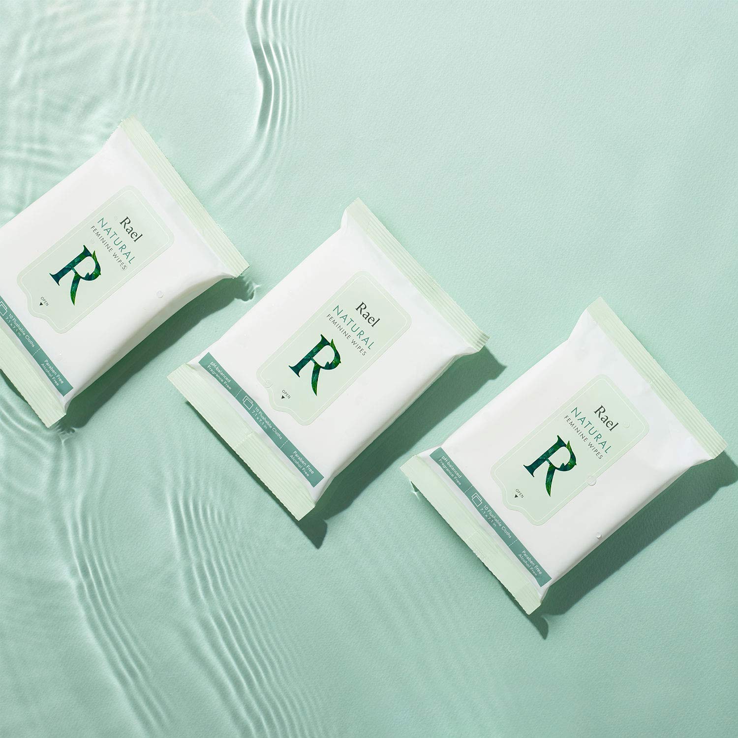 Rael Feminine Wet Wipes with Natural Ingredients - Flushable, travel size, All Skin Use, Eco-Friendly, Paraben Free, Natural Pulp, pH-Balanced, Daily use, Gentle&Safe for Women intimate (3Pack): Beauty
