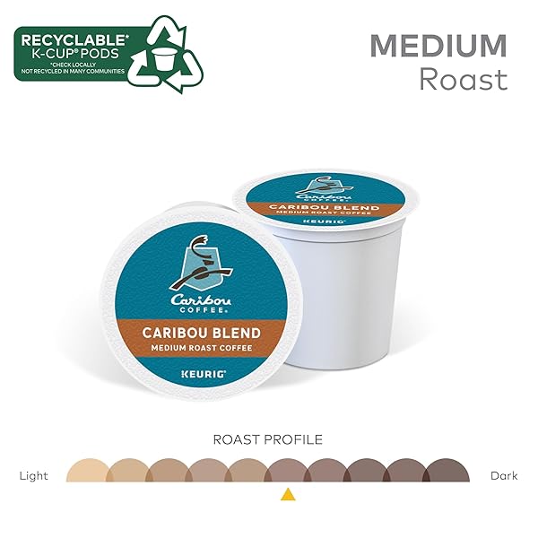 CARIBOU COFFEE CARIBOU BLEND, KEURIG SINGLE-SERVE K-CUP PODS, MEDIUM ROAST COFFEE, 32 COUNT(PACK OF 1)