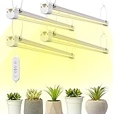 FREELICHT T8 LED Grow Light with Timer, 2FT Full Spectrum, 120W(4 x 30W), 4 Installation Methods, 5000K Linkable Grow Light Strip, 9/12/15H Timer, Indoor Plant Lights for Plant Shelf, Seeding, 4 Pack
