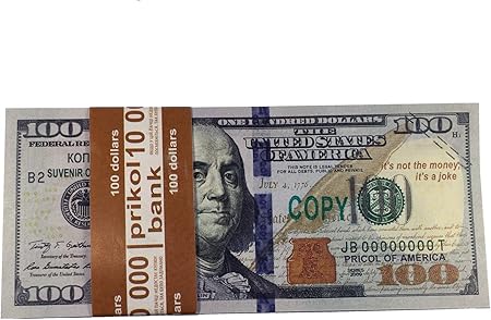 Amazon Denyorkstore 小道具用お金 80 100枚のお札 いたずら 子供用のお金遊び ボードゲーム おもちゃ おもちゃ