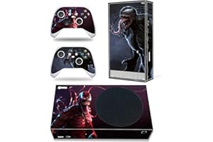 DAIGMENG X-Box Series S Skin - X-Box S Skins for Consloe and Controller Cover - X-Box Series S Accesories, Black and Red